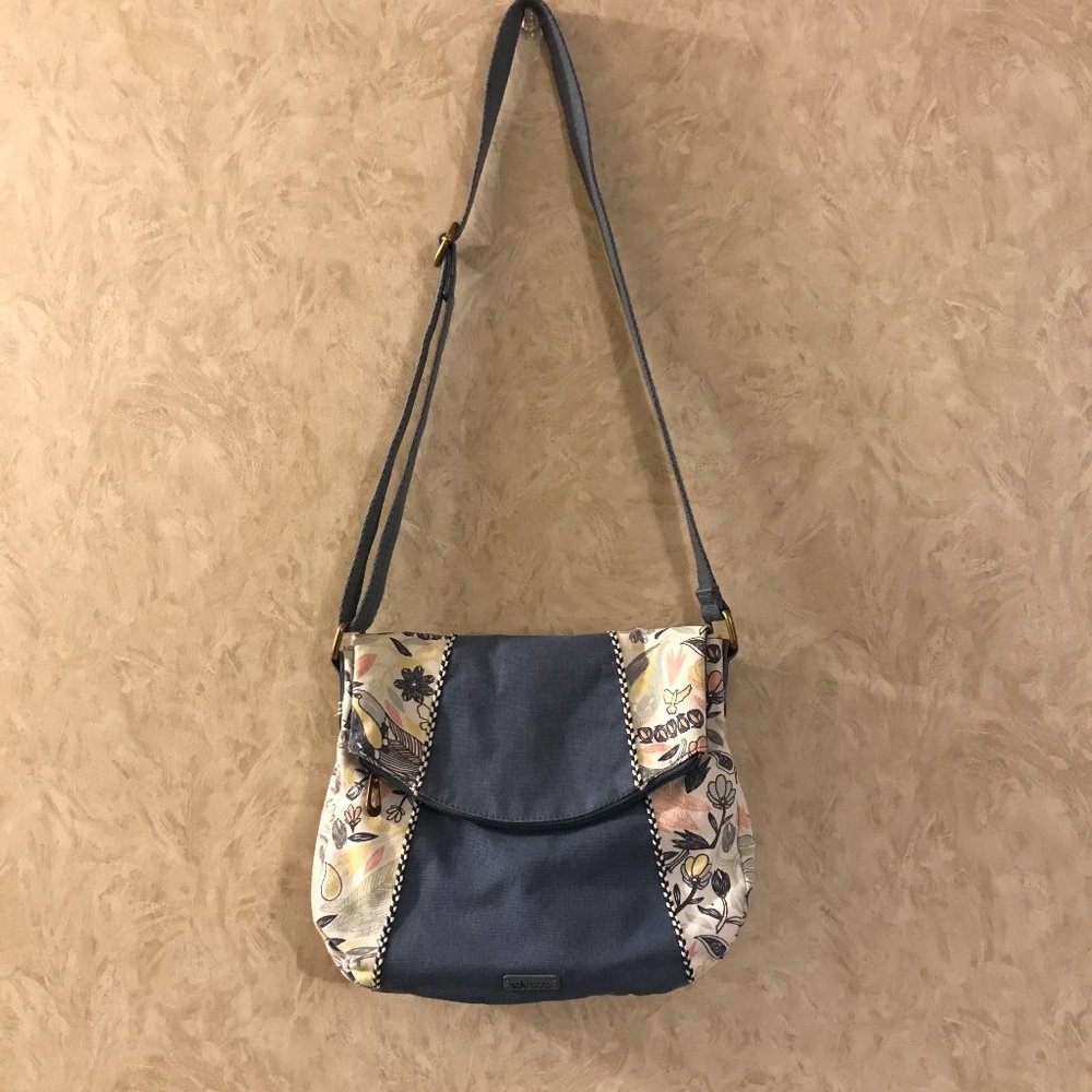 Sakroots Navy Blue Floral Crossbody Bag